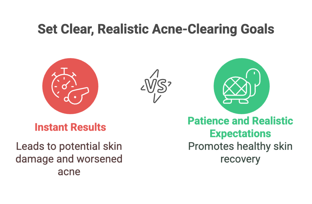 set realistic acne-clearing goals